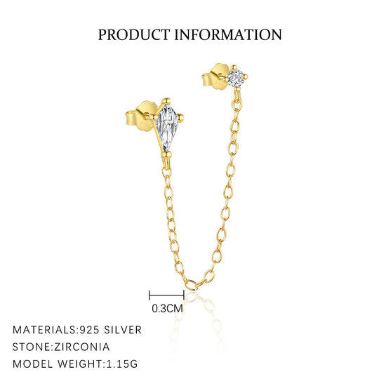 S925 Sterling Silver French Personalized Earrings for Women