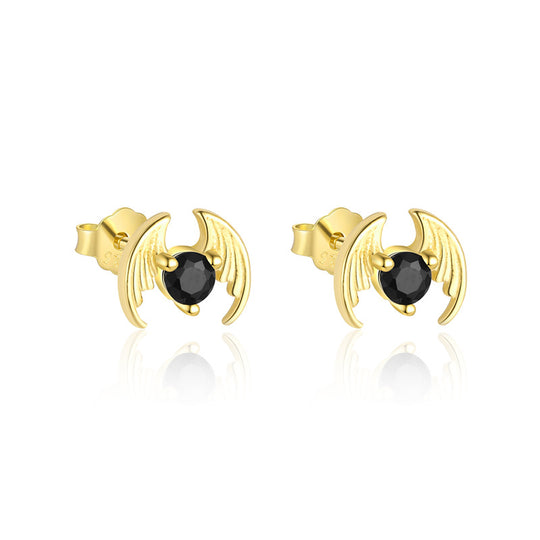 S925 Sterling Silver Animal Black Zirconia Personalized Earrings For Women