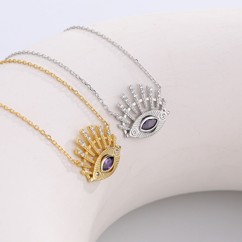S925 Sterling Silver Devil's Eye Zirconia Necklace for Women