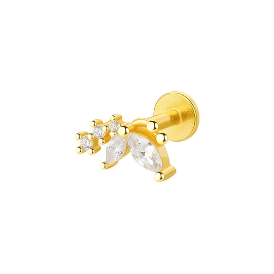 S925 Sterling Silver Geometric Zirconia Stud Earrings
