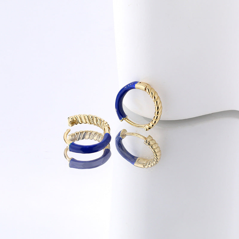 S925 Sterling Silver Treasure Blue Drip Earrings