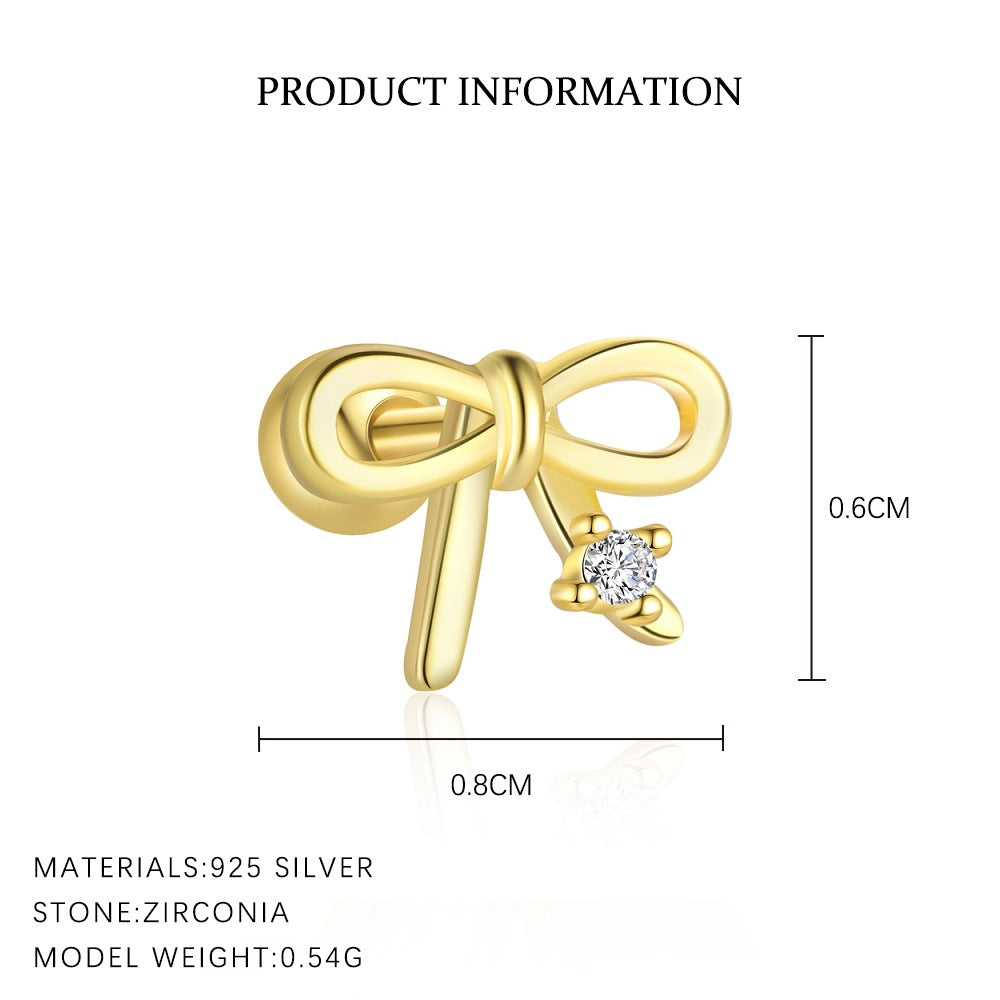 S925 Sterling Silver Star and Moon Zirconia Round Head Earrings Set for Women