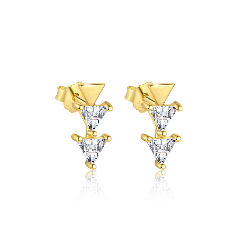 S925 Sterling Silver French Colored Zirconia Earrings for Women