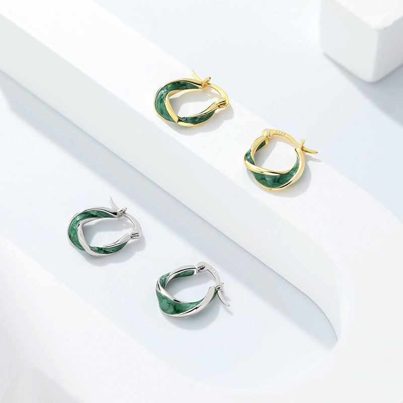 S925 Sterling Silver Twisted Irregular Earrings for Women
