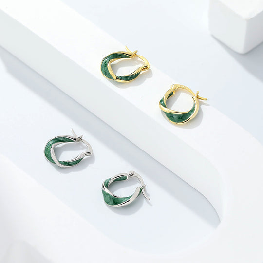 S925 Sterling Silver Twisted Irregular Earrings for Women