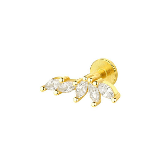 S925 Sterling Silver Geometric Zirconia Stud Earrings