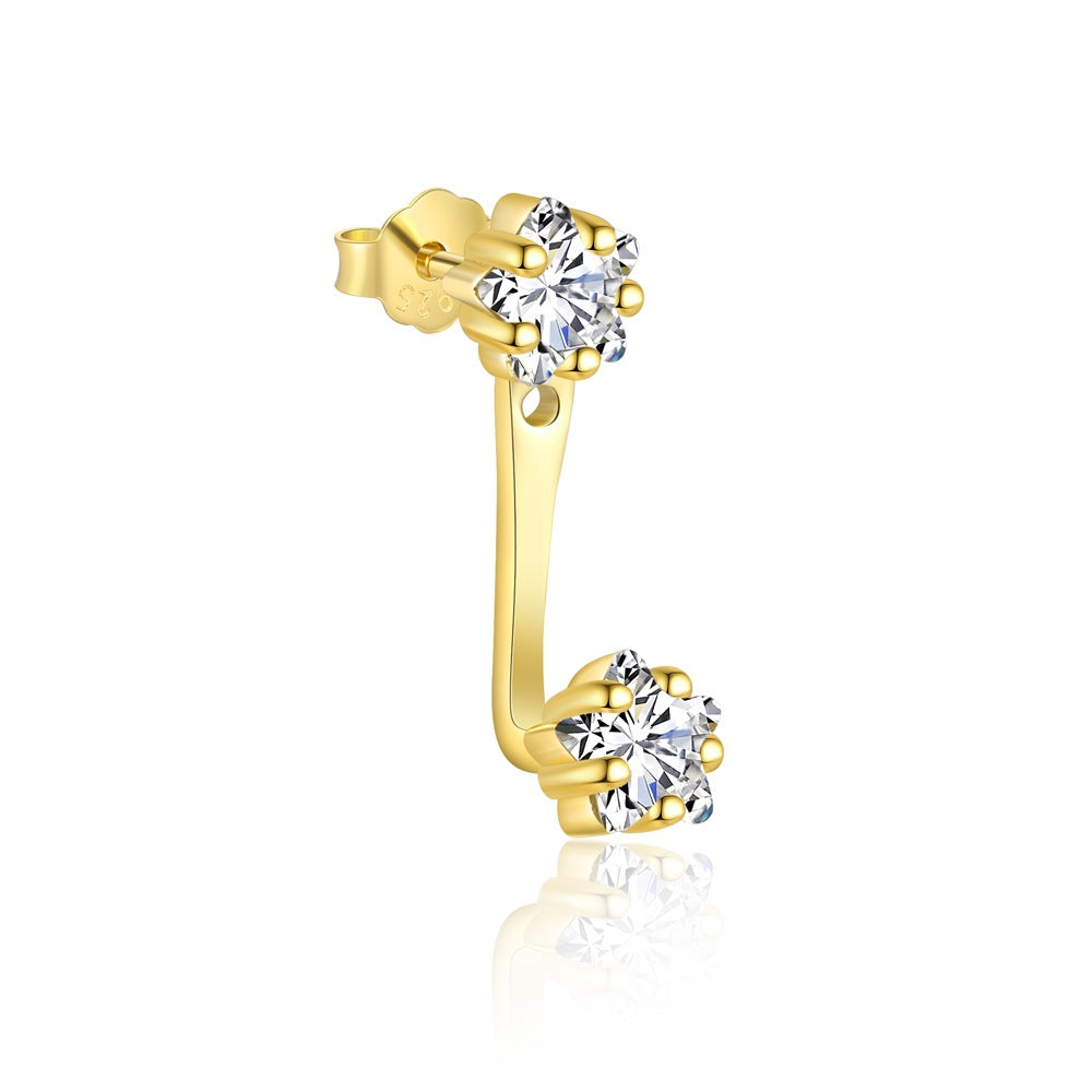 S925 Sterling Silver Star with Zirconia Earrings for Women