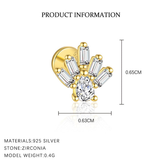 S925 Sterling Silver Zirconia Fashion Earrings for Women