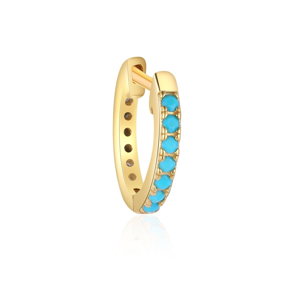 S925 Sterling Silver Turquoise Vintage Earrings for Women