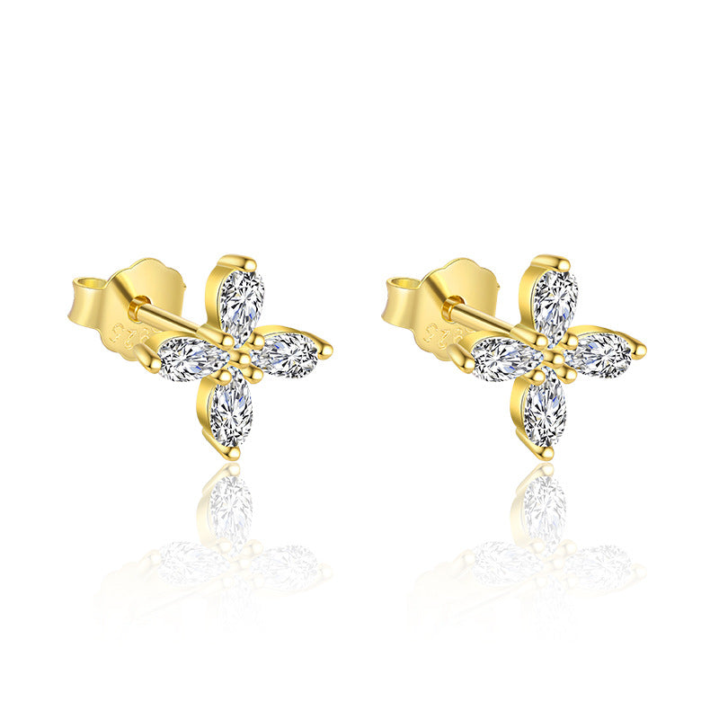 S925 Sterling Silver Four-leaf Clover Earrings for Women