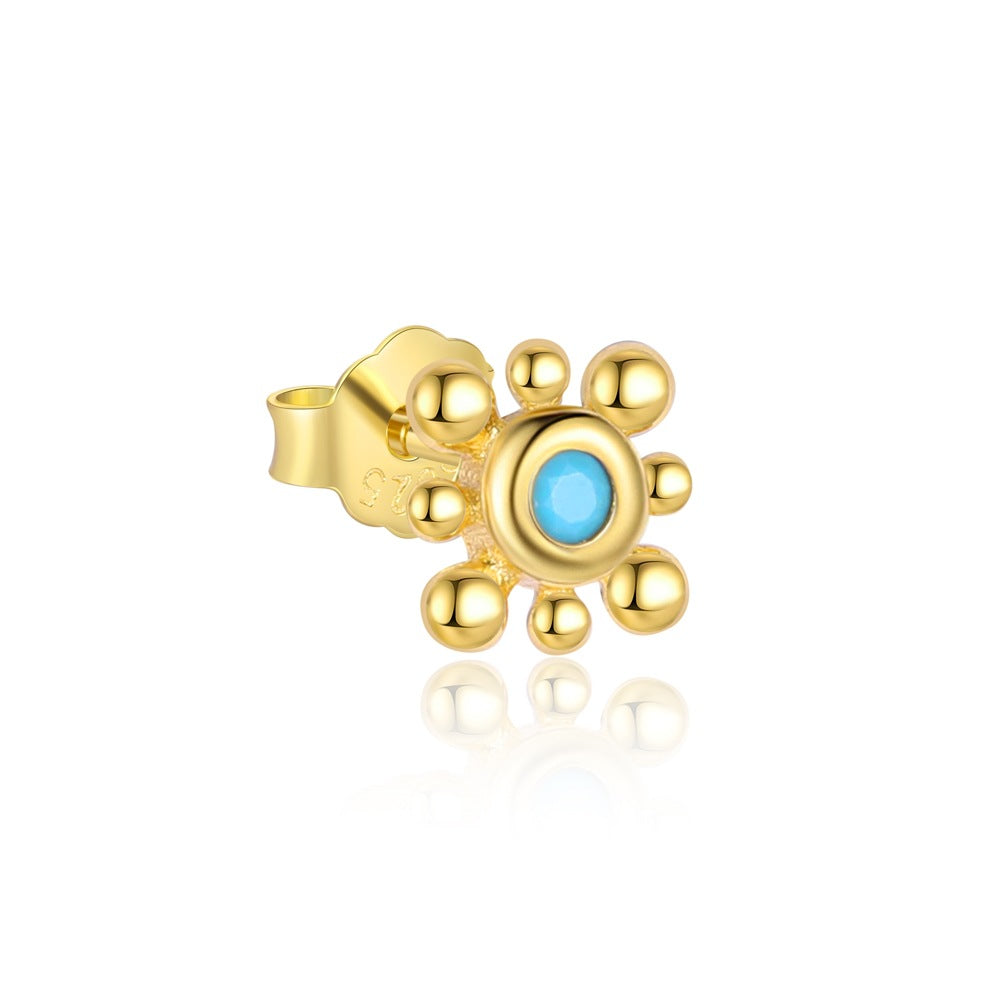 S925 Sterling Silver Turquoise Vintage Earrings for Women