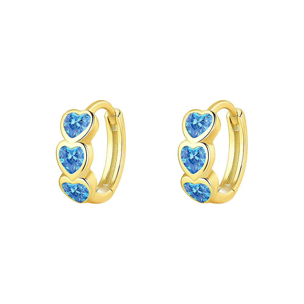 S925 Sterling Silver Heart Zircon Earrings for Women