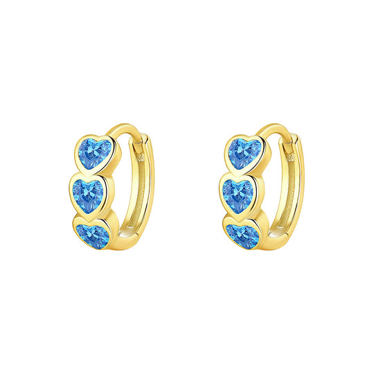 S925 Sterling Silver Heart Zircon Earrings for Women