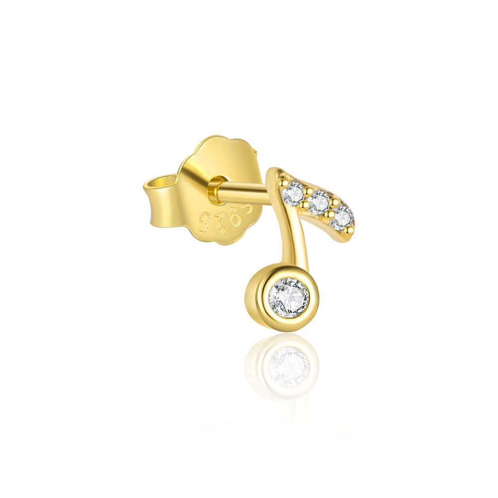 S925 Sterling Silver Musical Notes with Zirconia Geometric Earrings for Women