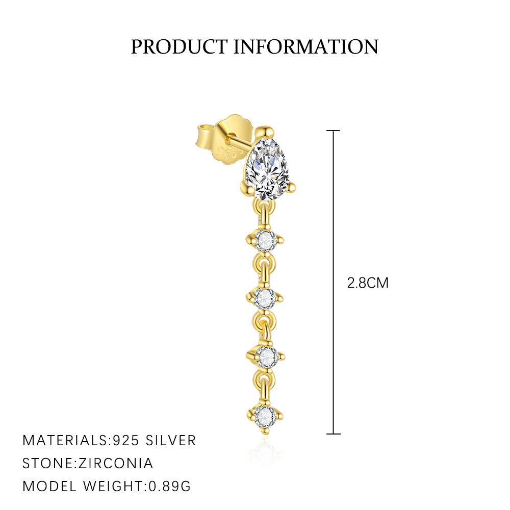S925 Sterling Silver Geometric Square Earrings for Women