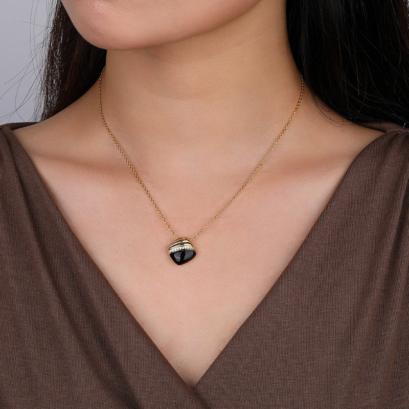 S925 Sterling Silver Onyx Necklace