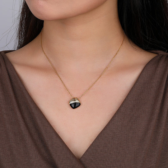 S925 Sterling Silver Onyx Necklace