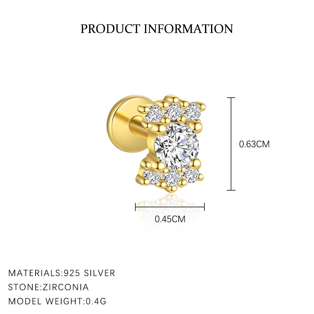 S925 Sterling Silver Zirconia Fashion Earrings for Women