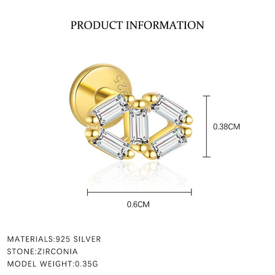 S925 Sterling Silver Zirconia Earrings for Women