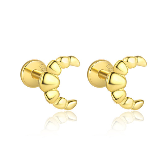 S925 Sterling Silver Tassel Zirconia Flat Earrings for Women