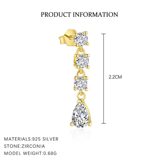 S925 Sterling Silver French Personalized Earrings for Women