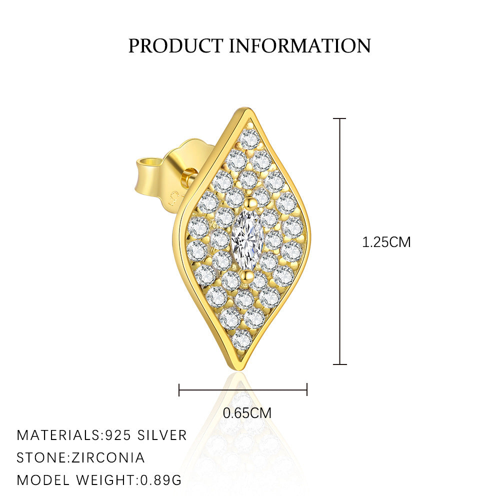 S925 Sterling Silver Star Tassel Diamond Stud Earrings Female