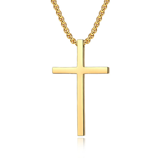 Sleek and Bold Stainless Steel Cross Necklace for Women Men Gothic Jewelry