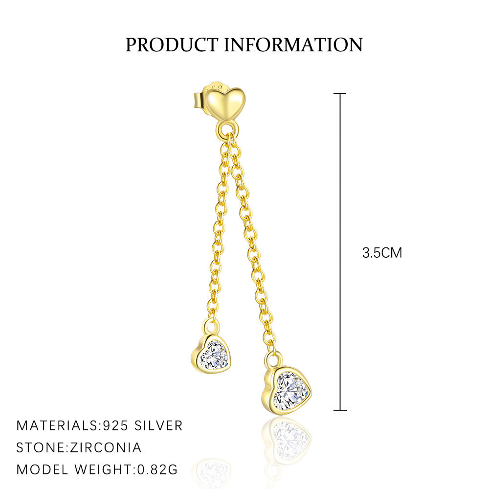 S925 Sterling Silver Design Heart Earrings for Women
