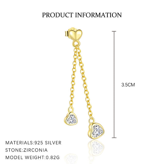 S925 Sterling Silver Design Heart Earrings for Women