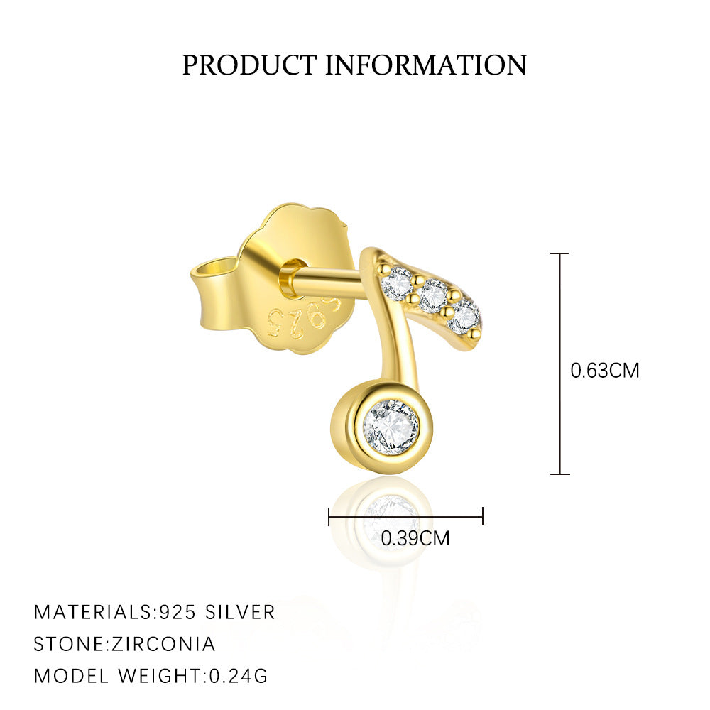 S925 Sterling Silver Musical Notes with Zirconia Geometric Earrings for Women