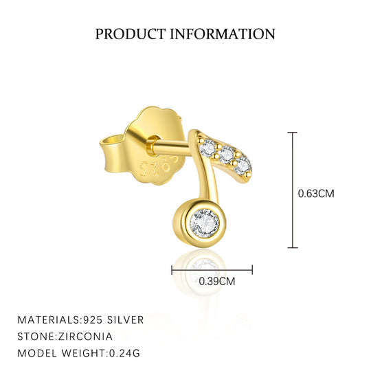 S925 Sterling Silver Musical Notes with Zirconia Geometric Earrings for Women