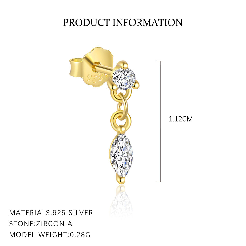 S925 Sterling Silver French Personalized Earrings for Women