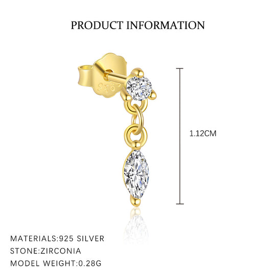 S925 Sterling Silver French Personalized Earrings for Women