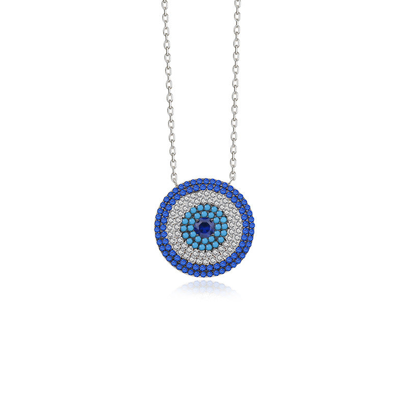 S925 Sterling Silver Devil's Eye Zirconia Necklace for Women