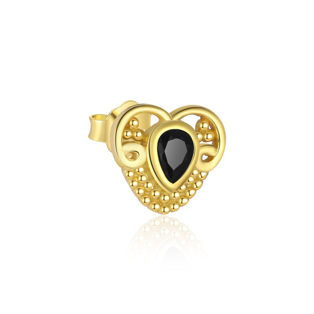 S925 Sterling Silver Animal Black Zirconia Personalized Earrings For Women