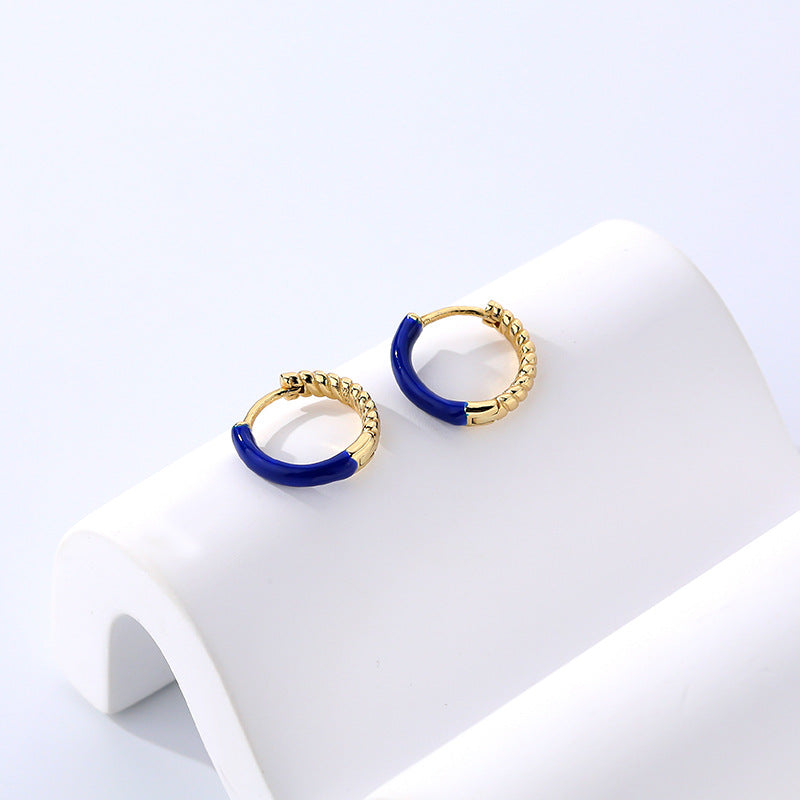 S925 Sterling Silver Treasure Blue Drip Earrings