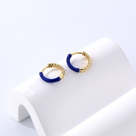 S925 Sterling Silver Treasure Blue Drip Earrings