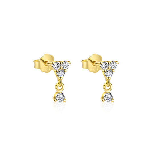 S925 Sterling Silver French Colored Zirconia Earrings for Women