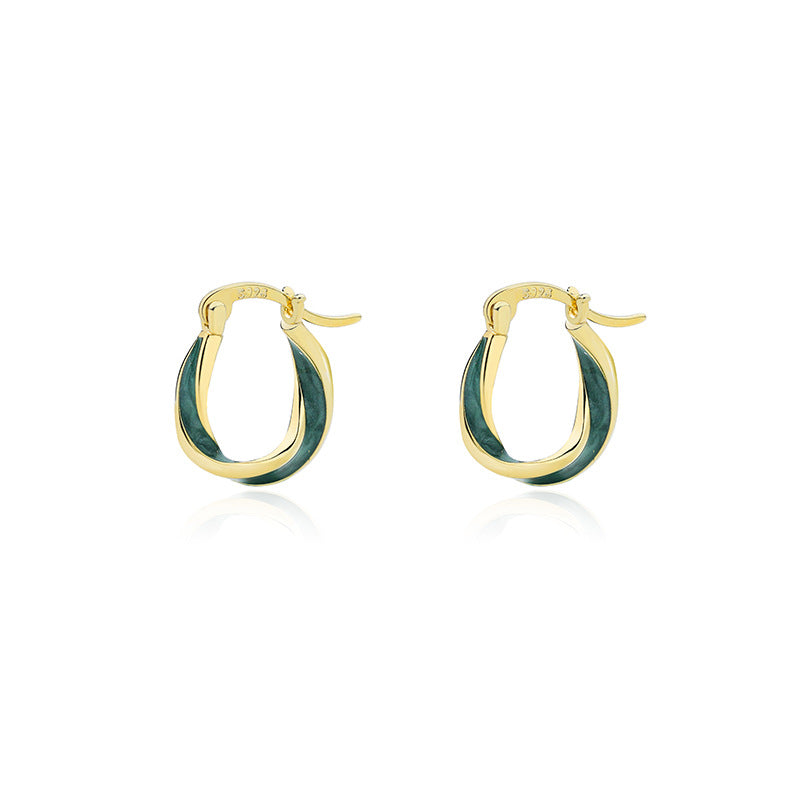 S925 Sterling Silver Twisted Irregular Earrings for Women