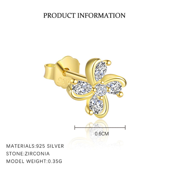 S925 Sterling Silver Four-leaf Clover Earrings for Women