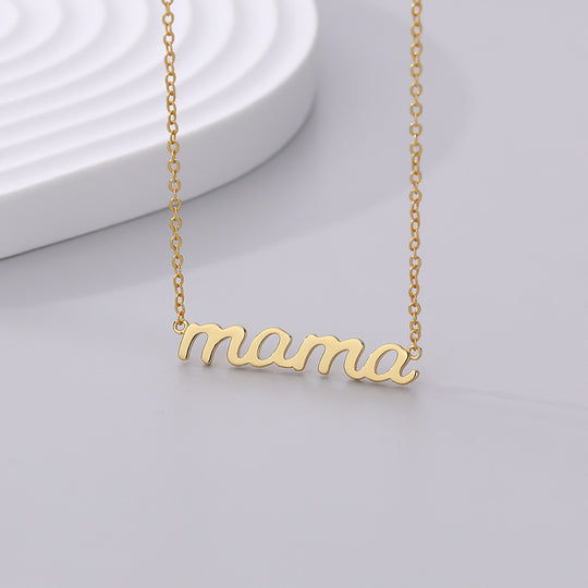 S925 Sterling Silver Letter MAMA Necklace