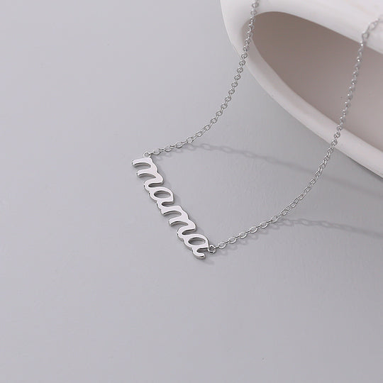 S925 Sterling Silver Letter MAMA Necklace