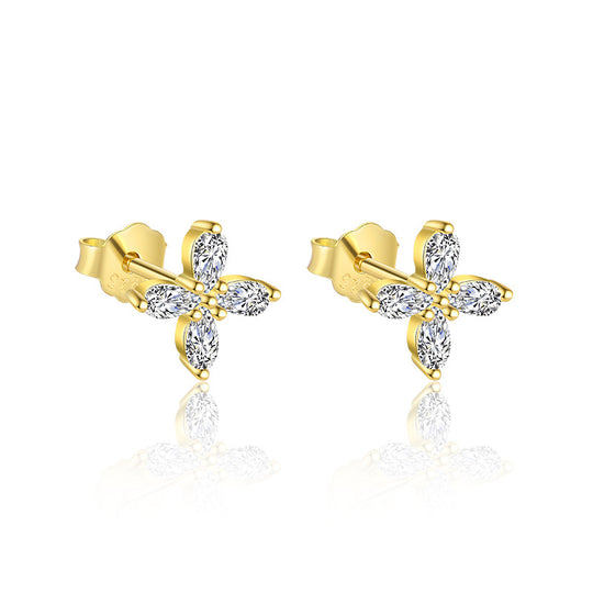 S925 Sterling Silver Four-leaf Clover Earrings for Women