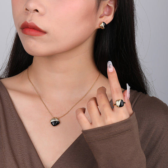 S925 Sterling Silver Onyx Necklace