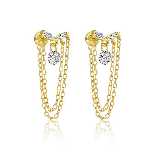 S925 Sterling Silver Zirconia Fashion Earrings for Women