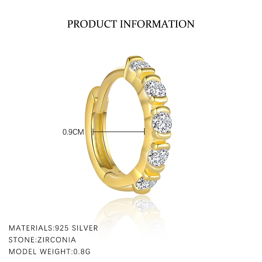 S925 Sterling Silver Minimalist Zirconia Earrings for Women