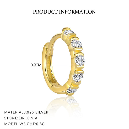 S925 Sterling Silver Minimalist Zirconia Earrings for Women