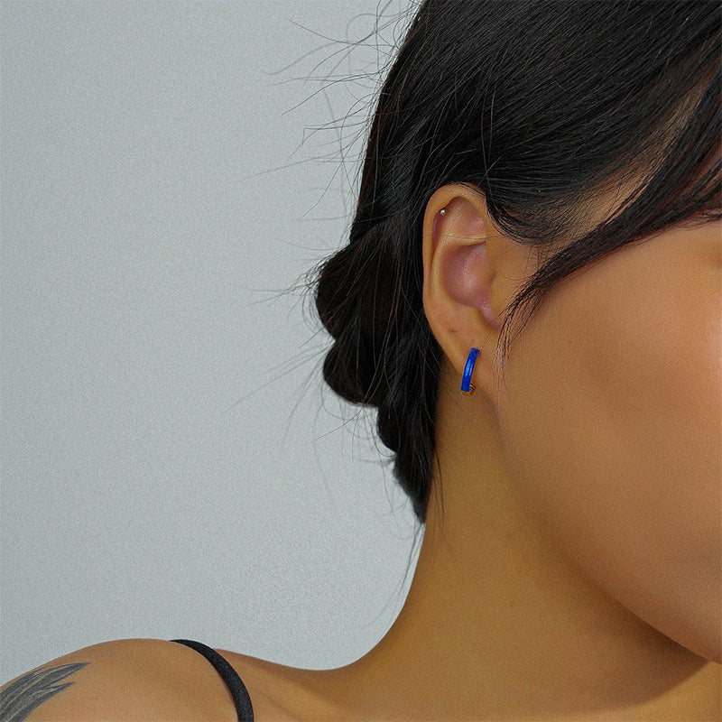 S925 Sterling Silver Treasure Blue Drip Earrings