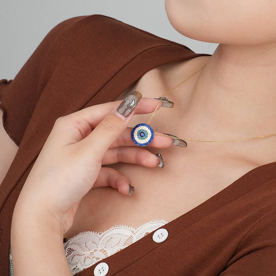 S925 Sterling Silver Devil's Eye Zirconia Necklace for Women