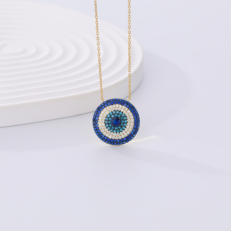 S925 Sterling Silver Devil's Eye Zirconia Necklace for Women